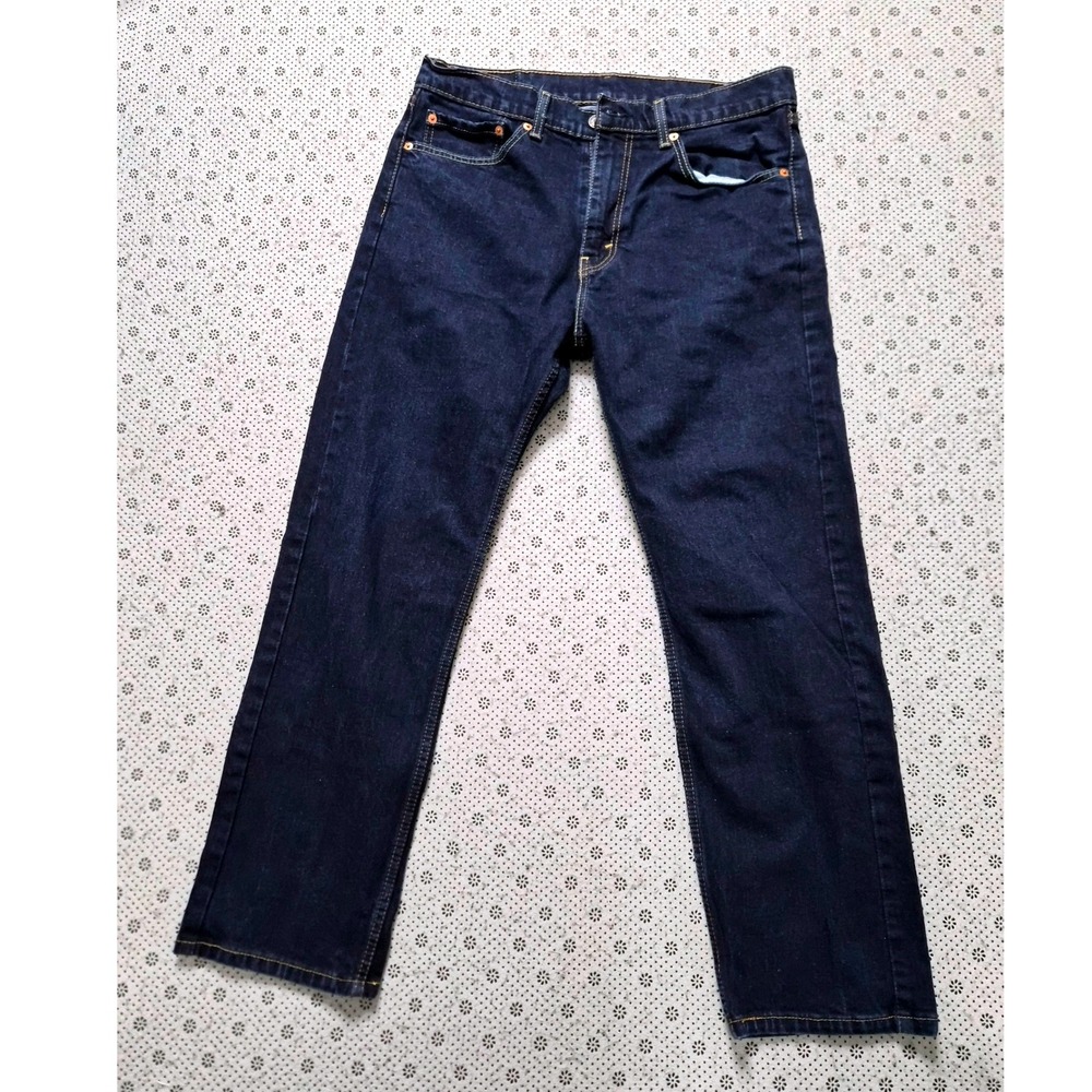 Levis 505 Regular Fit Straight Leg‎ Jeans Dark Wash Mens 34x30